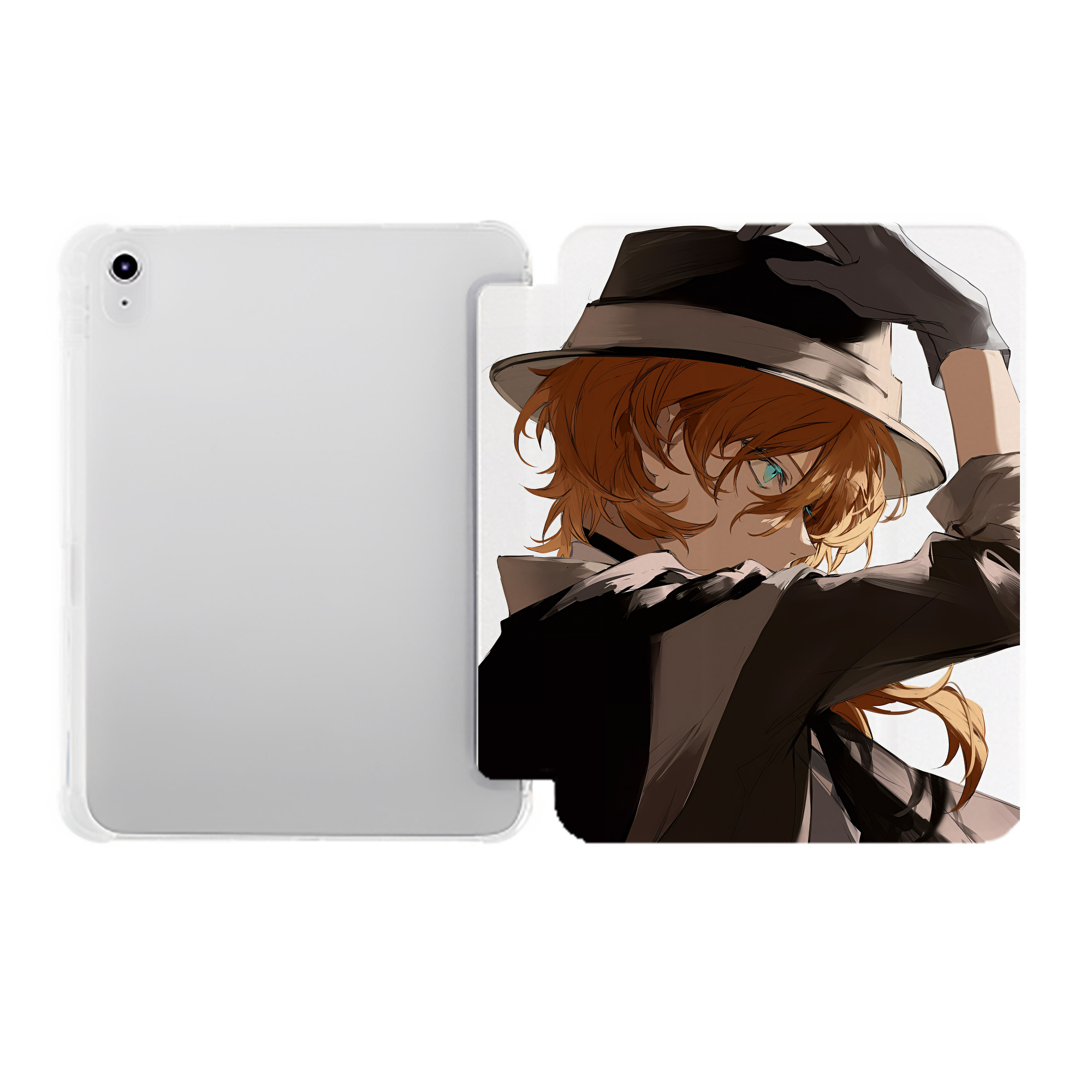 （画像用） 文豪ストレイドッグス Bungo Stray Dogs IPad ケース ペン収納付き 三つ折りスタンド PUレザー×シリコン 対応機種9.5/10.5/10.9インチ